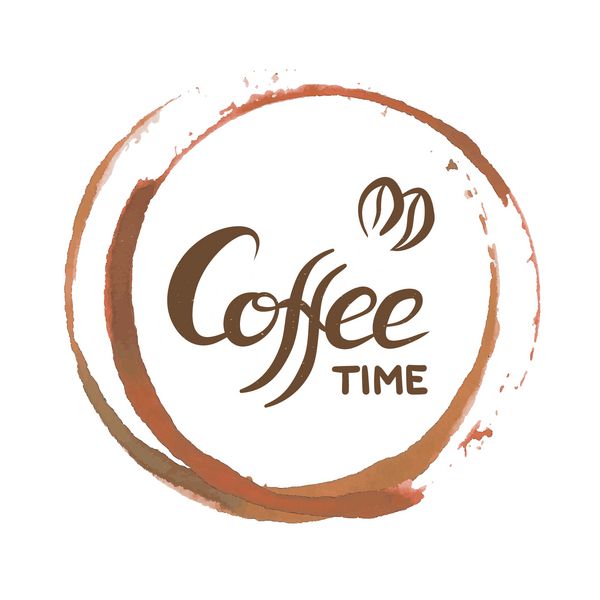 حلقه قهوه برای کافه کارت آرم لیست منو حلقه های رنگی قهوه قهوه ای جدا شده فنجان قهوه فنجان دایره دایره ای برای طراحی لوگو زمان طراحی لوگو علامت عینک آبرنگ براون
