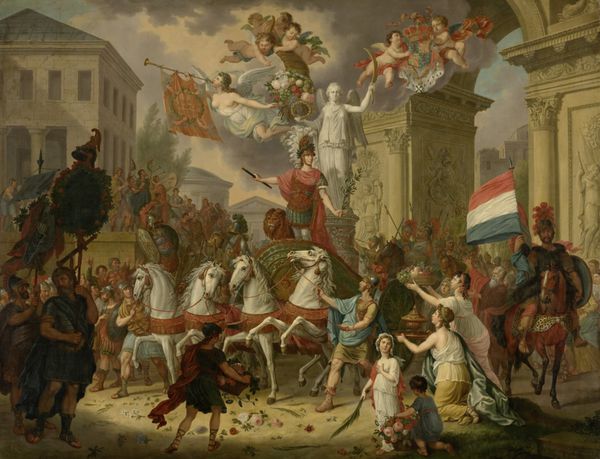 تمثیلی از پیروزی پیروزی شاهزاده نارنجی شاه آینده ویلم دوم به عنوان قهرمان واترلو 1815 کرنل ون کویلنبورگ 1815 نقاشی هلندی روغن بر روی بوم شاهزاده سوار می شود