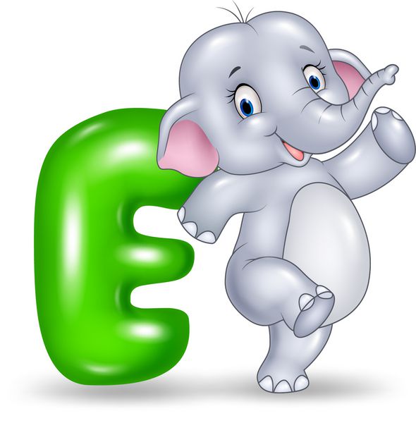 تصویر نامه E برای فیل