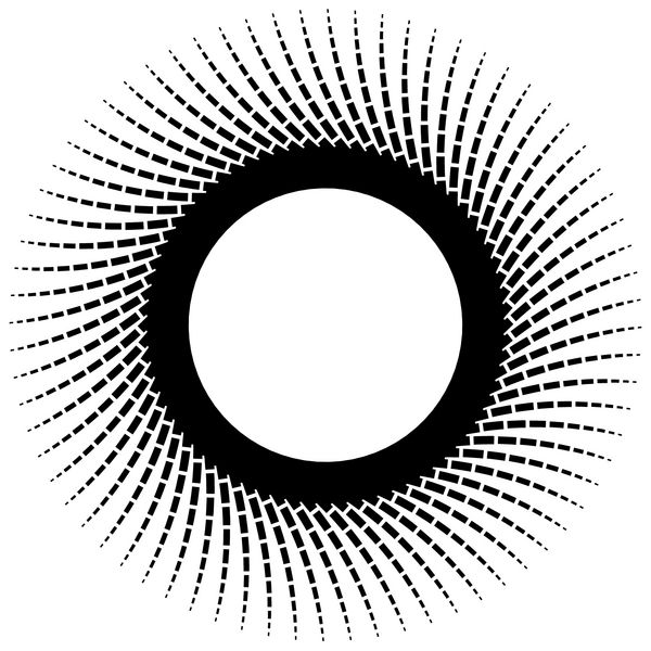 عنصر دایره ای هندسی با شکل مستطیل شعاعی