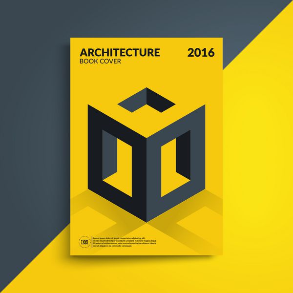 طرح پوشش ایزومتریک کتاب معماری قالب قالب A4 برای بروشور پوستر فلیکر و غیره