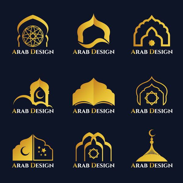 طراحی آرم بردار طلای عربی و درب
