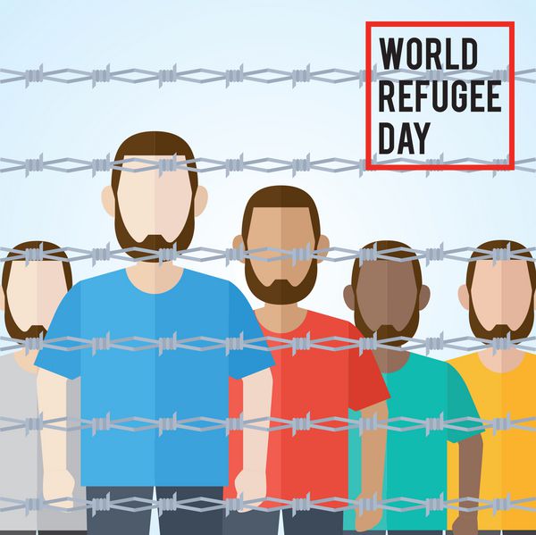 پوستر مبارزات روز جهانی پناهندگان قالب آگهی پناهجویان