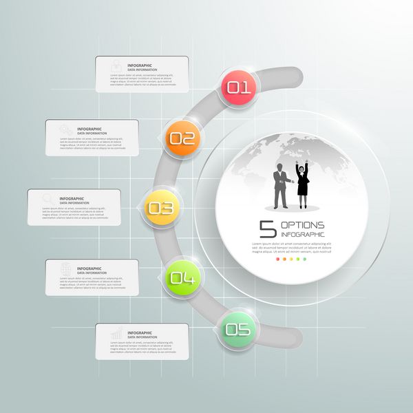 خلاصه 3d دایره infographic 5 گزینه قالب کسب و کار مفهوم کسب و کار می تواند برای طرح گردش کار نمودار گزینه های تعداد جدول زمانی و یا پروژه نقطه عطف مورد استفاده قرار گیرد