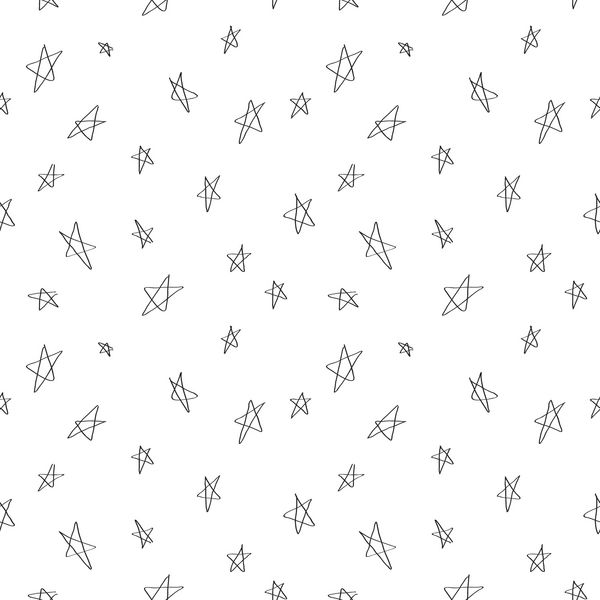 بدون درز الگوی الگوی کشیده شده در پس زمینه سفید با doodles ستاره