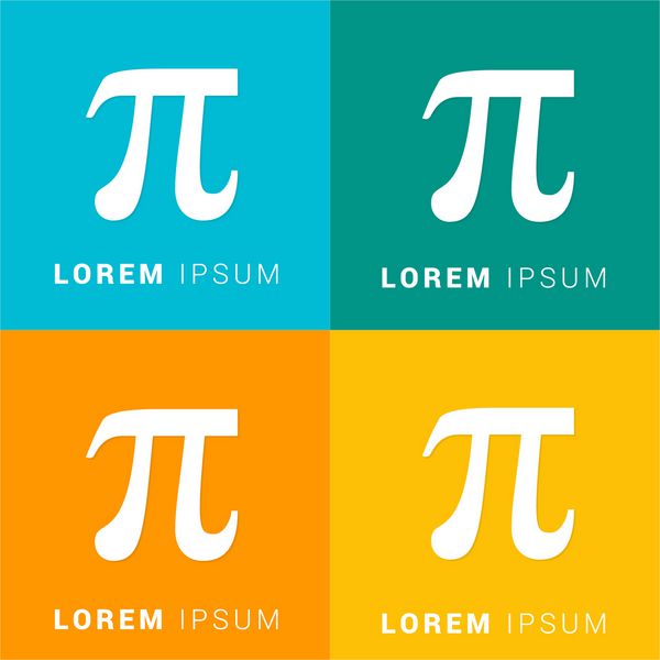 Pi چهار رنگ مواد طراحی آیکون لوگو