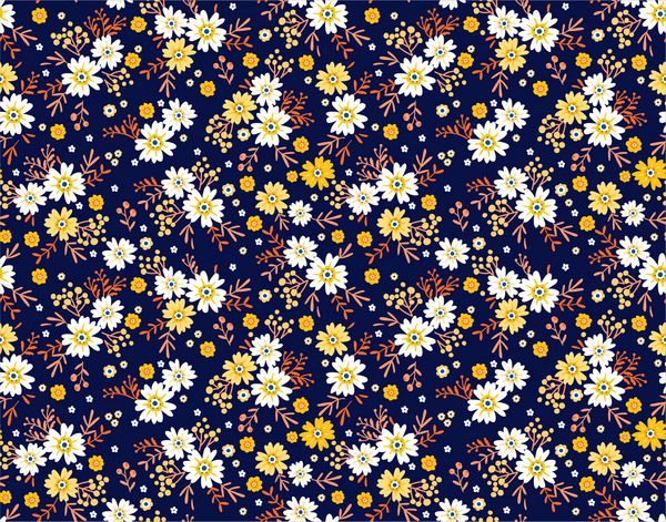 الگوی بدون درز با گل برای طراحی گل های رنگارنگ رنگارنگ کوچک پس زمینه سیاه پس زمینه گل های مدرن قالب زیبا برای چاپ مد
