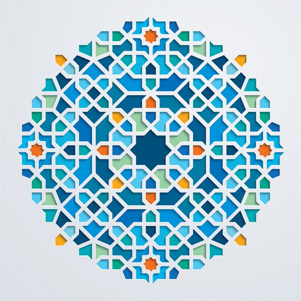 الگوی دایره هندسی رنگارنگ مروارید تزئینی