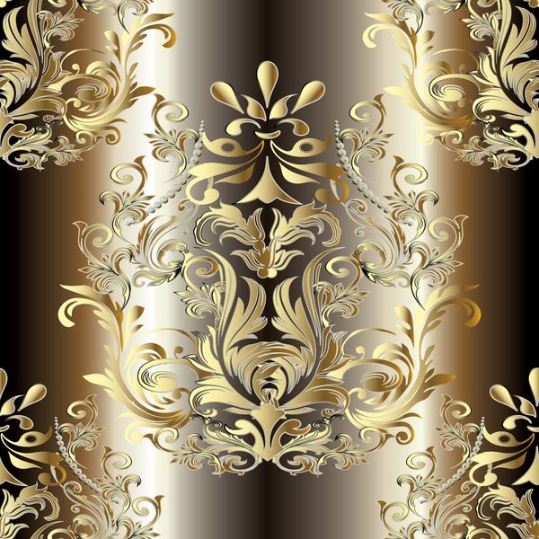 بافت های تزئینی بافت های تزئینی با گل های تزئینی لوکس 3D تصویر زمینه الگو بافت طلا