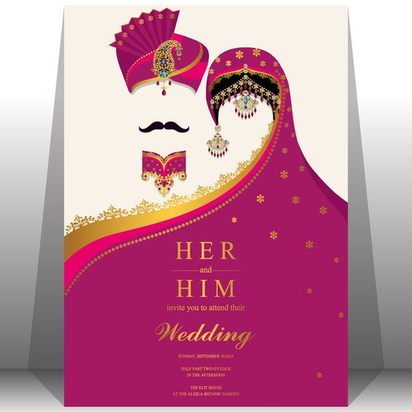 کارت عروسی هند رنگ طلا و کریستال