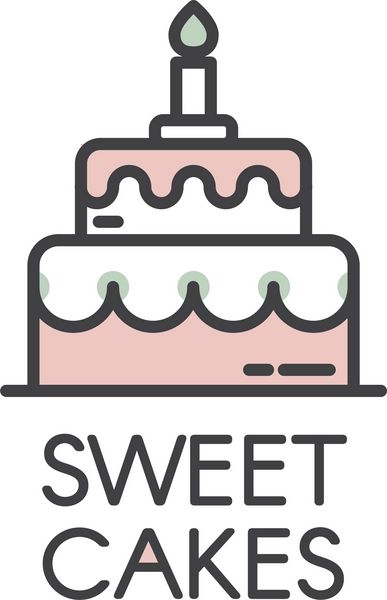 طراحی لوگو برای محصولات نانوایی تازه نان کیک کیک نان شیرینی یا خواربار فروشی با سبکی کارتونی پینک تولد سفری یا کیک عروسی