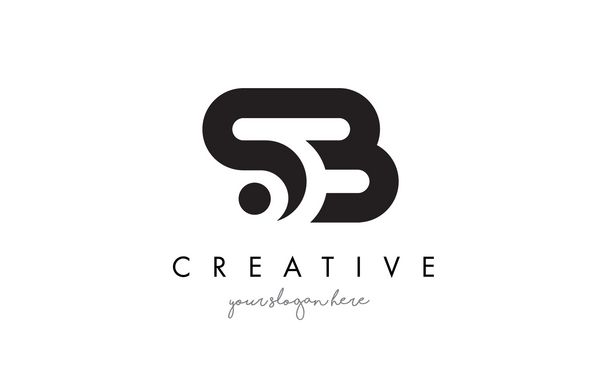 طراحی لوگو SB Letter با خلاقیت مدرن مدرن تایپوگرافی و رنگ های سیاه