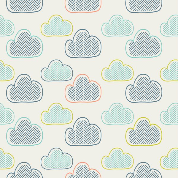clouds seamless patternhand drawn vector illustration can be used for kid