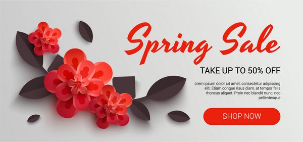 وب سایت Wanner با گل کاغذ قرمز برای فروش بهار