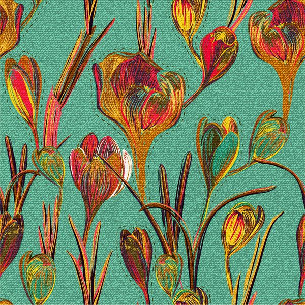 الگوی گل بدون درز گل های تزئینی بهار الگو تابستان بافت جین