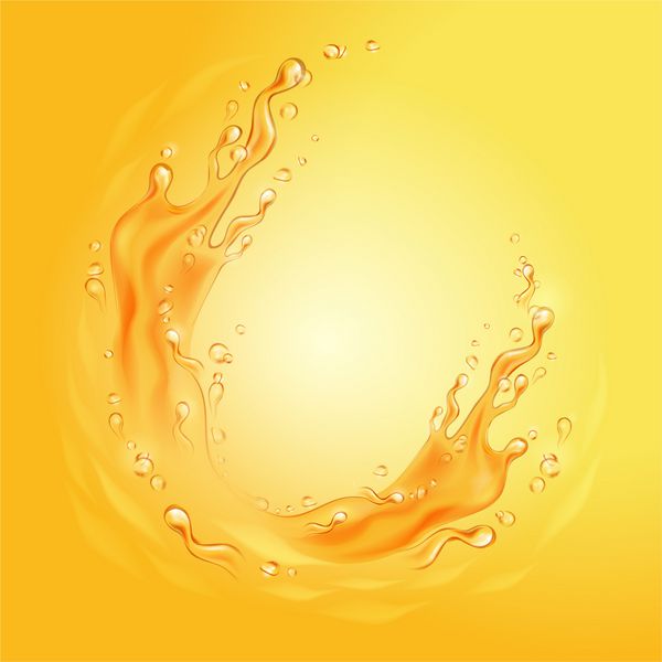 قاب آب نارنجی چلپ چلوپ آب عسل روغن آب شامپو تصویر برداری یک چلپ چلوپ می تواند به عنوان یک شی شفاف استفاده شود