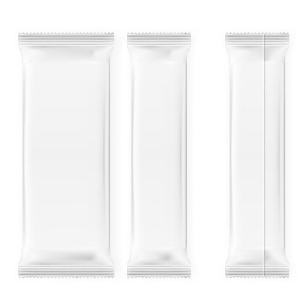 بسته قالب های خالص واقع بینانه برای اسنک شکلات یا آب نبات مجموعه بسته پلاستیکی EPS10 بردار