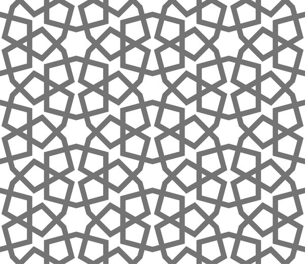 الگوی بردار بدون درز اسلامی زیور آلات هندسی بر اساس هنر سنتی عربی موزاییک مسلمان شرقی طراحی ترکی عربی مراکش در زمینه سفید عنصر دکوراسیون مسجد