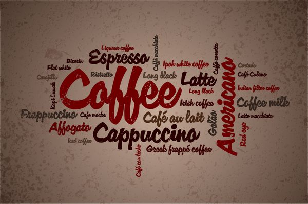 Wordcloud از قهوه