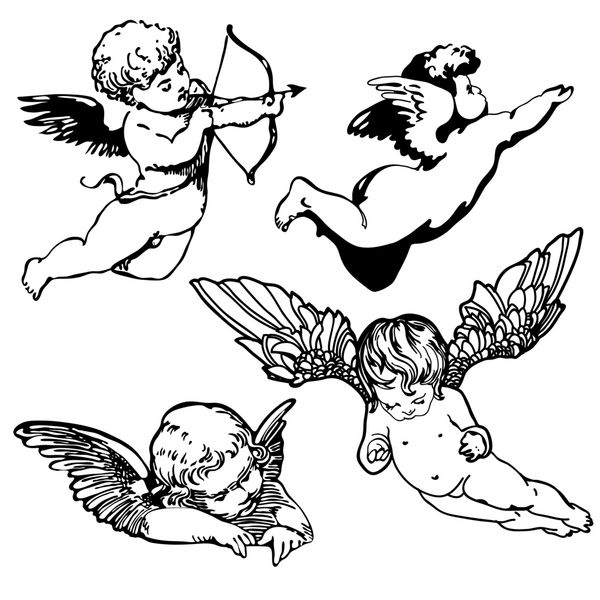 مجموعه ای از فرشتگان مختلف و یا Cupids جدا شده