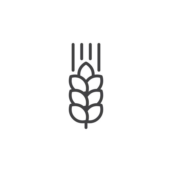 آیکون خط گندم علامت بردار کلیپ پیکوگرام خطی جدا شده بر روی سفید نماد لوگو تصویر سکته قابل اصلاح پیکسل کامل است