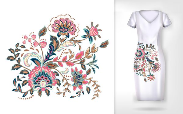 الگوی گل گل گل رندر رنگارنگ الگوی گل های تزئینی با گل های تزئینی می تواند در لباس پوشیدن پارچه لوازم خانگی استفاده شود