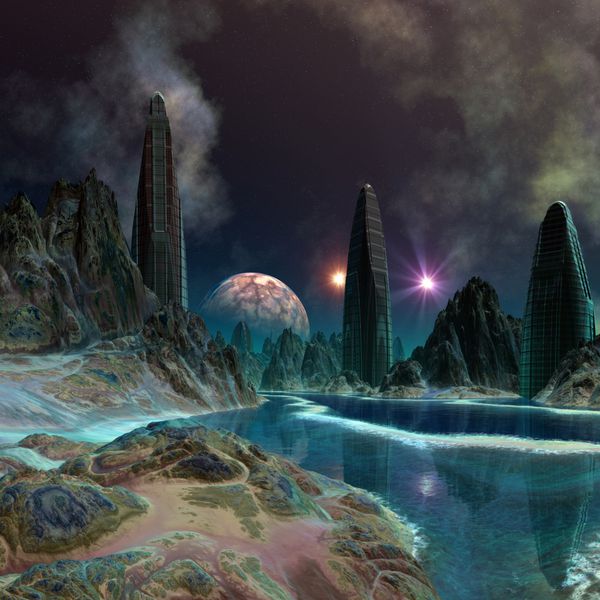 3D ایجاد و ارائه تصویر فانتزی سیاره بیگانه