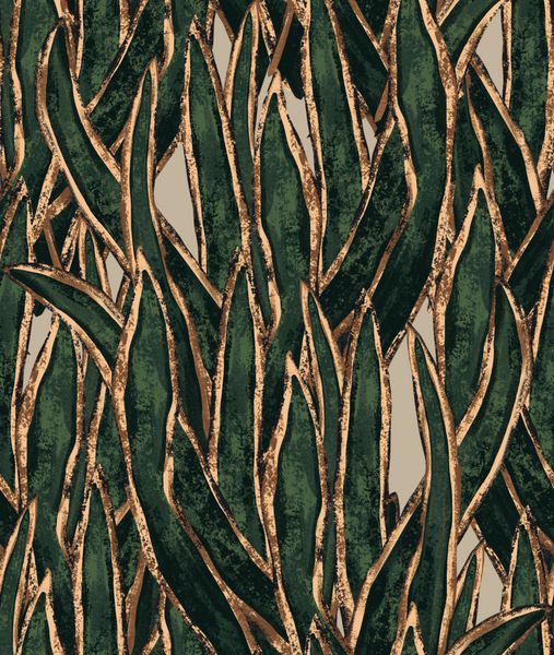 دست نقاشی تصویر زمینه جلبک دریایی الگوی بدون درز علف های هرز تصویر گرمسیری برای طراحی نساجی و سطح