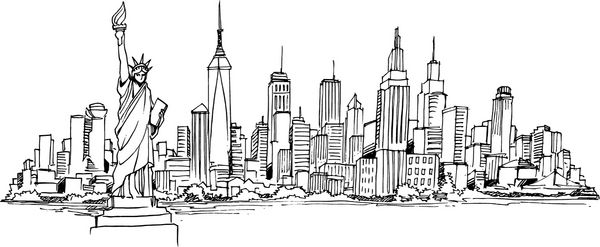 طراحی بروشور نیویورک دست کشیده سبک طرح جدا شده است تصویر برداری