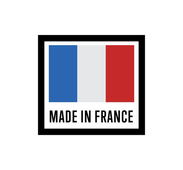 ساخته شده در فرانسه برچسب برای محصولات بردار تصویر جدا شده بر روی زمینه سفید قلم صادرات قلم با پرچم فرانسوی عنصر گواهی