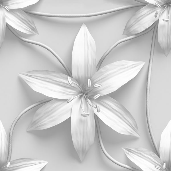 گل 3d نیلوفرهای بدون درز