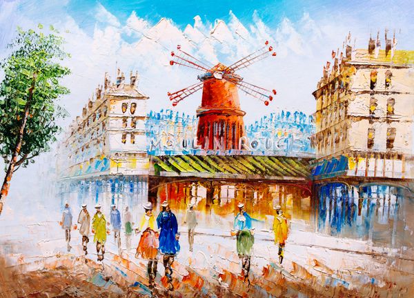نقاشی نفت نمای خیابان پاریس