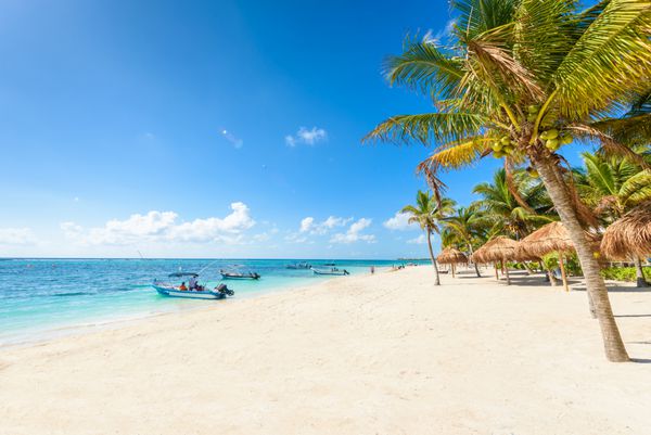 ساحل عکوم ساحلی بهشت ​​Beach in Quintana Roo مکزیک ساحل کارائیب Riviera Maya