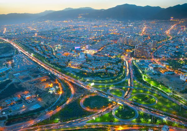 افق تهران در غروب خورشید زیبا ایران