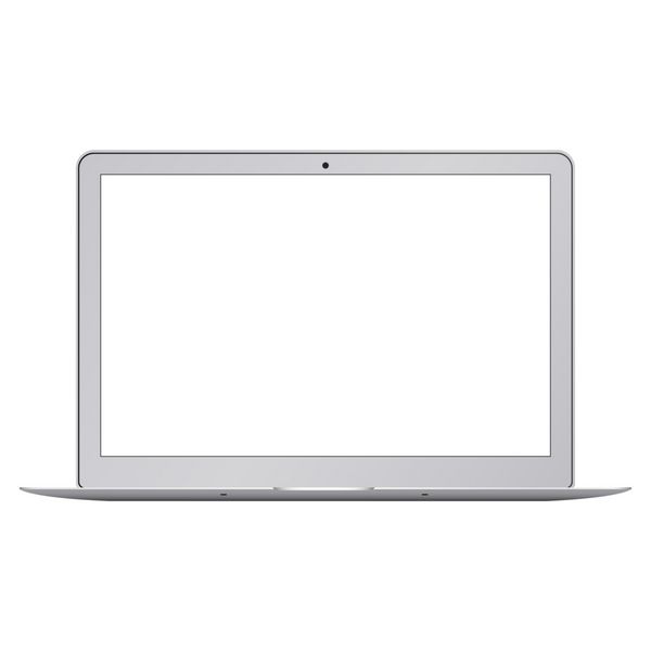 مدل MacBook Air لپ تاپ با صفحه نمایش خالی نمایش جلو نوت بوک جدا شده بر روی زمینه سفید برای ارائه طرح های خود مفید است تصویر برداری