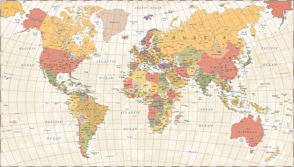 نقشه جهان فهرست تصویر برداری