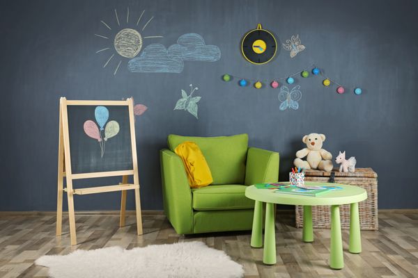 داخلی اتاق رنگارنگ برای بچه ها