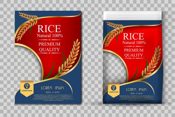 برنج تایلند غذا لوگو محصولات و پارچه پیش زمینه هنر تایلندی بنر و طرح پوستر طراحی برنج مواد غذایی