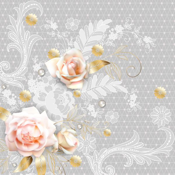 White roses with Belgian lace element 2
