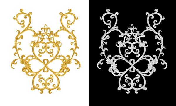 مجموعه ای از عناصر تزئینی آویز طلا و نقره ای براق موتیف عربی عرب ها جدا شده