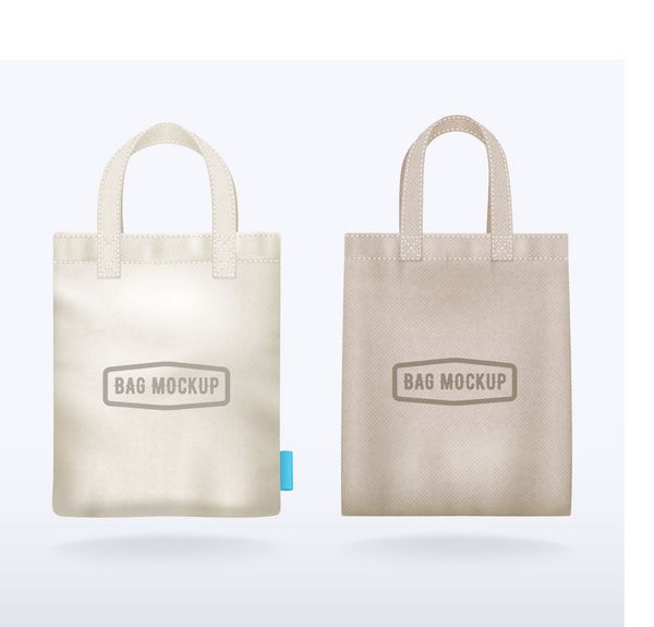 دو کیسه های مدرن طبیعی بطری کیسه های خرید کیسه های واقعی قالب برای ارتقاء فروش تصویر برداری شرکت هویت تلطیف بردار