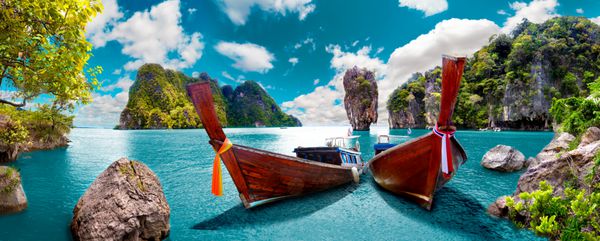 چشم انداز منظره Phuket Seascape منظره دریا و جزیره تایلند ماجراهای و مفهوم سفر