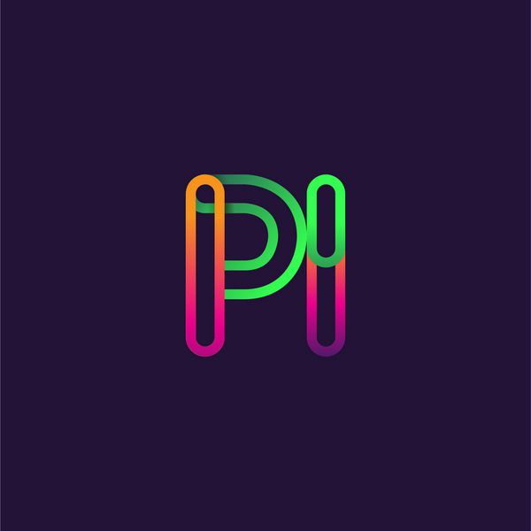 لوگوی اولیه لوگو PI آرم طرح کلی لوگوی اولیه رنگی برای نام تجاری و هویت شرکت مرتبط است