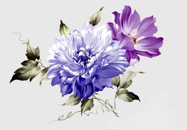 گل پر از عاشقانه برگ و گل طراحی هنری است