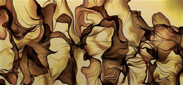 خط انتزاعی رنگ هنر روانگردان خطوط مارپیچ موجی فراکتال در پس زمینه قهوه ای فرم های آلی در مورد انتزاع تخیل و هنر