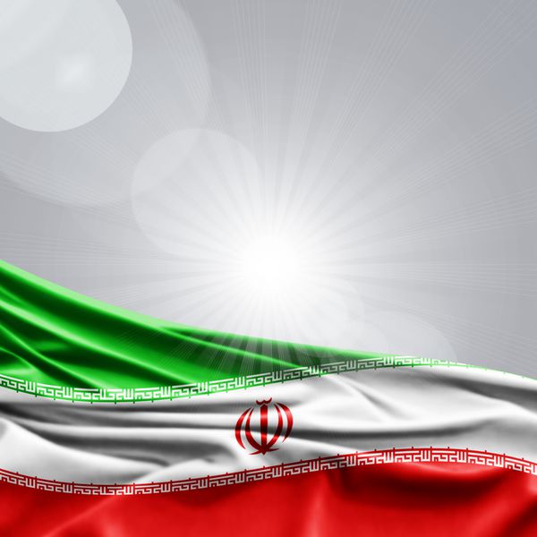 ایران پرچم ابریشم آسمان با copyspace برای متن یا تصاویر شما تصویر 3D