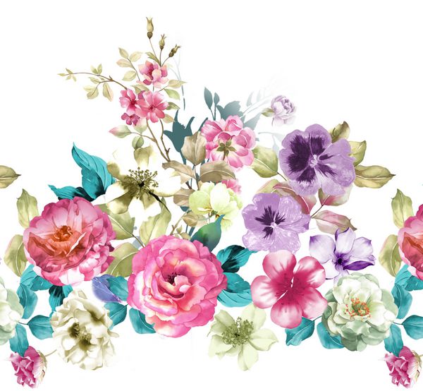 گل های برازنده برگ و گل طراحی هنری