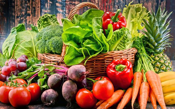 ترکیب با انواع سبزیجات آلی خام رژیم غذایی رژیم غذایی