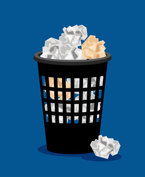 بروشور زباله و کاغذ خرد شده بردار سطل زباله دفتر یا سبد کاغذی
