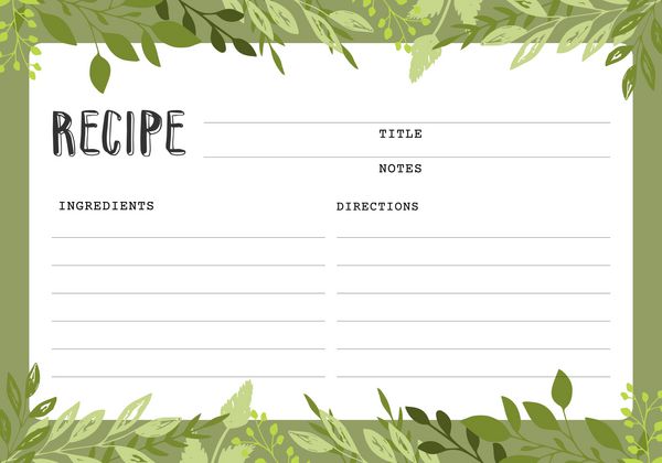 کارت دستور العمل صفحه قالب کتاب آشپزی
